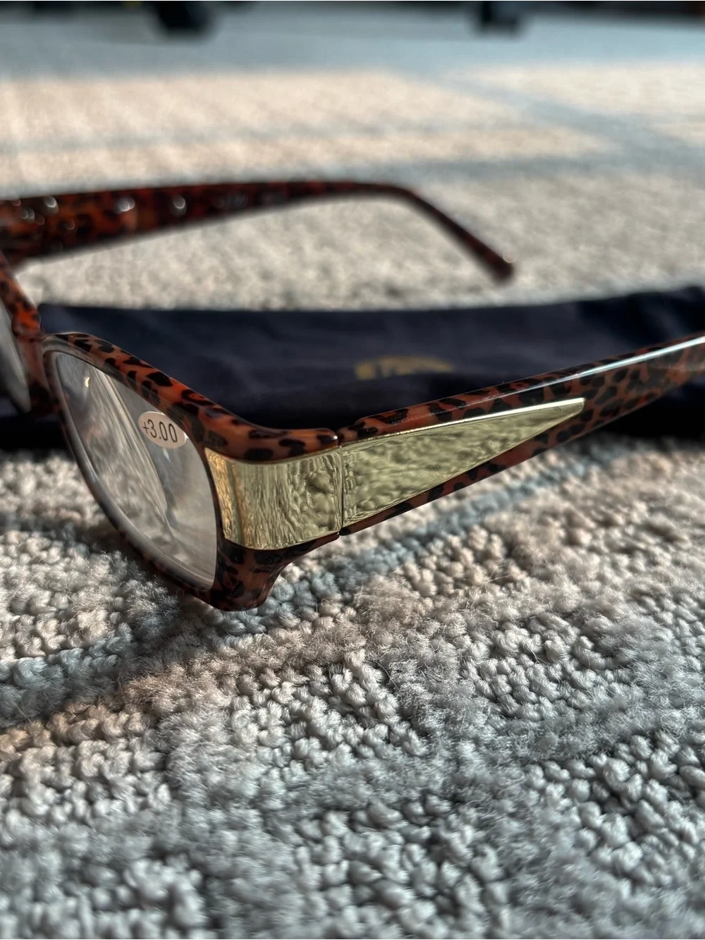 Leopard Print Reading Glasses +3.00 in Brown Tortoise